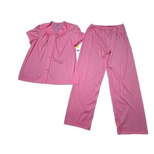 Exquisite Form Women's Size M Pink Parfait Sleepwear Short‎ Sleeve Pajama Set